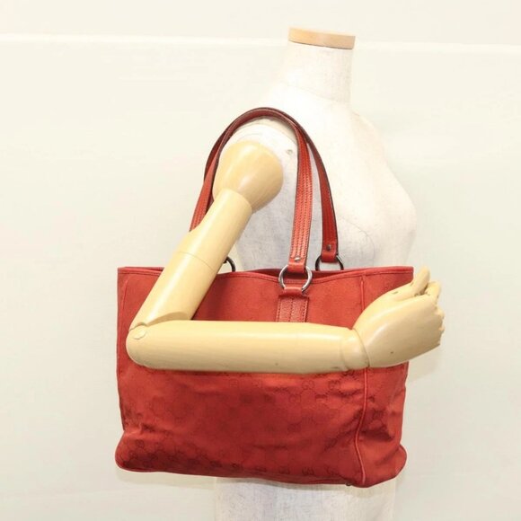 GUCCI GG Canvas Shoulder Bag Red 113017 Auth - Picture 13 of 15